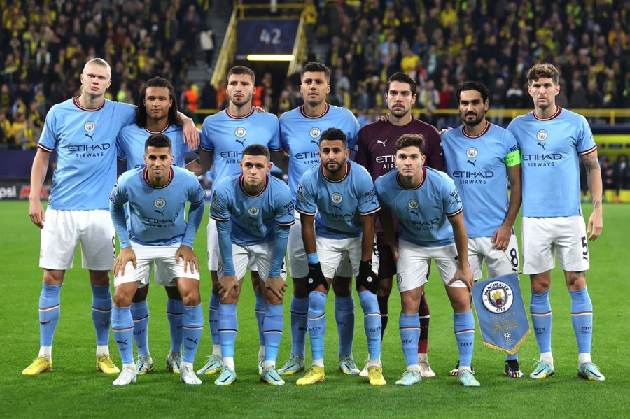 Manchester City's starting XI vs Borussia Dortmund