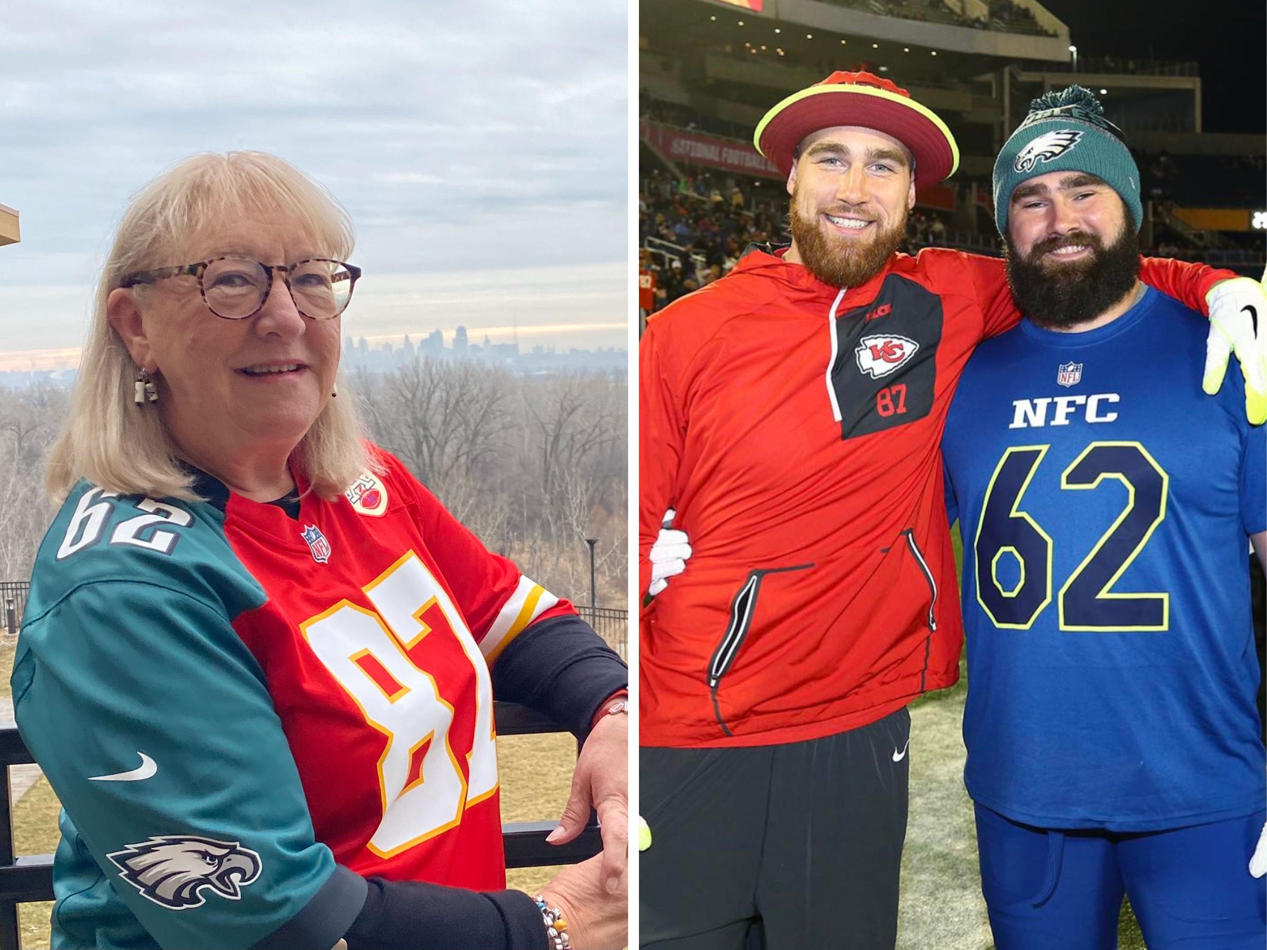 Super Bowl 2023: Mama Kelce's split Eagles-Chiefs jacket designed