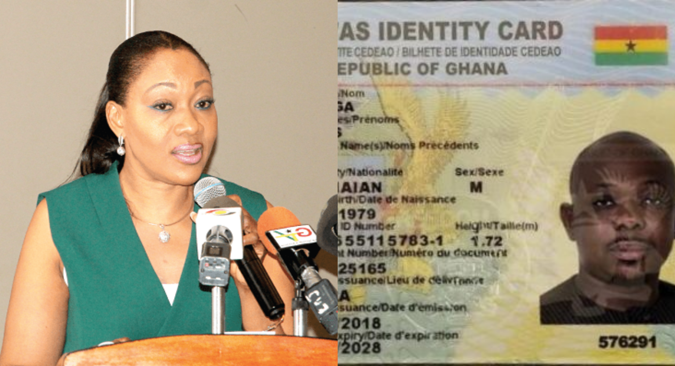 Jean Mensa and Ghana card