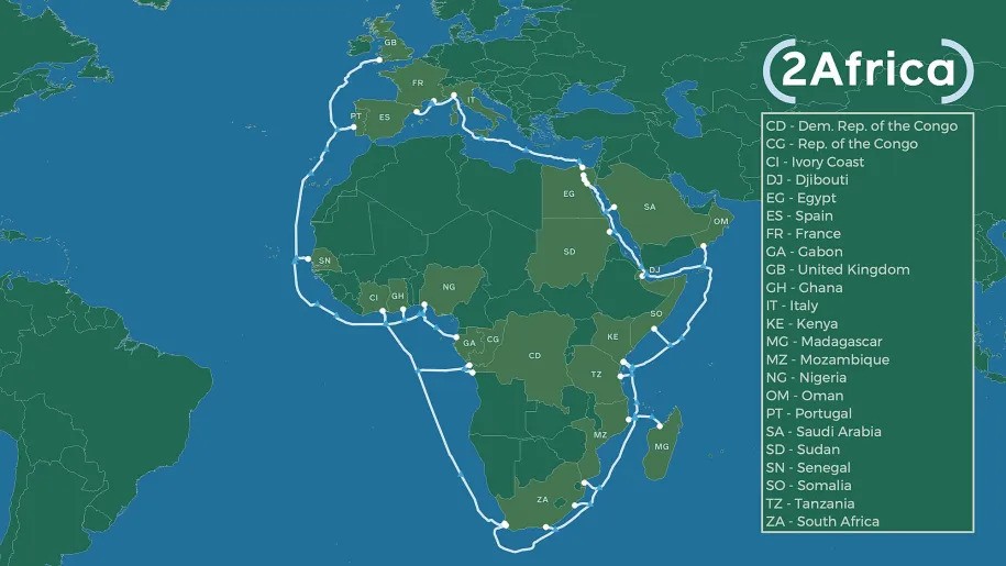 The deep-sea cable project will connect 32 other African countries and directly support economic development in Africa.