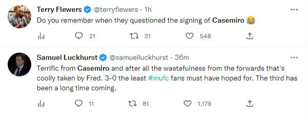 \'Best CDM in the World\' - Reactions as Manchester United fans laud Casemiro following Forest win