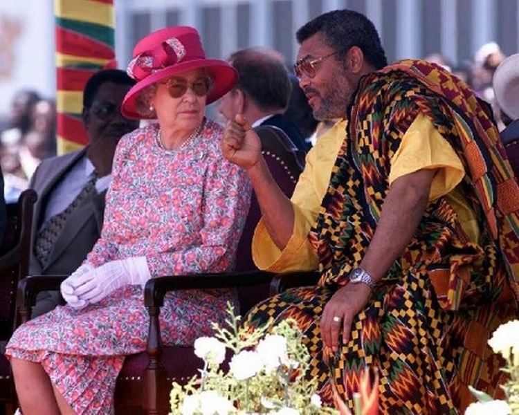 Jerry John Rawlings with Queen Elizabeth II