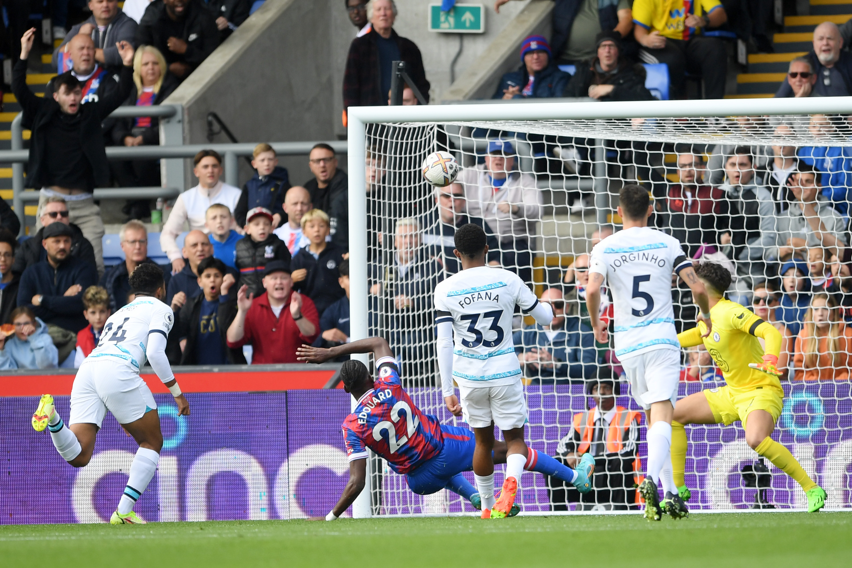 Odsonne Odouard scored the opener for Crystal Palace against Chelsea