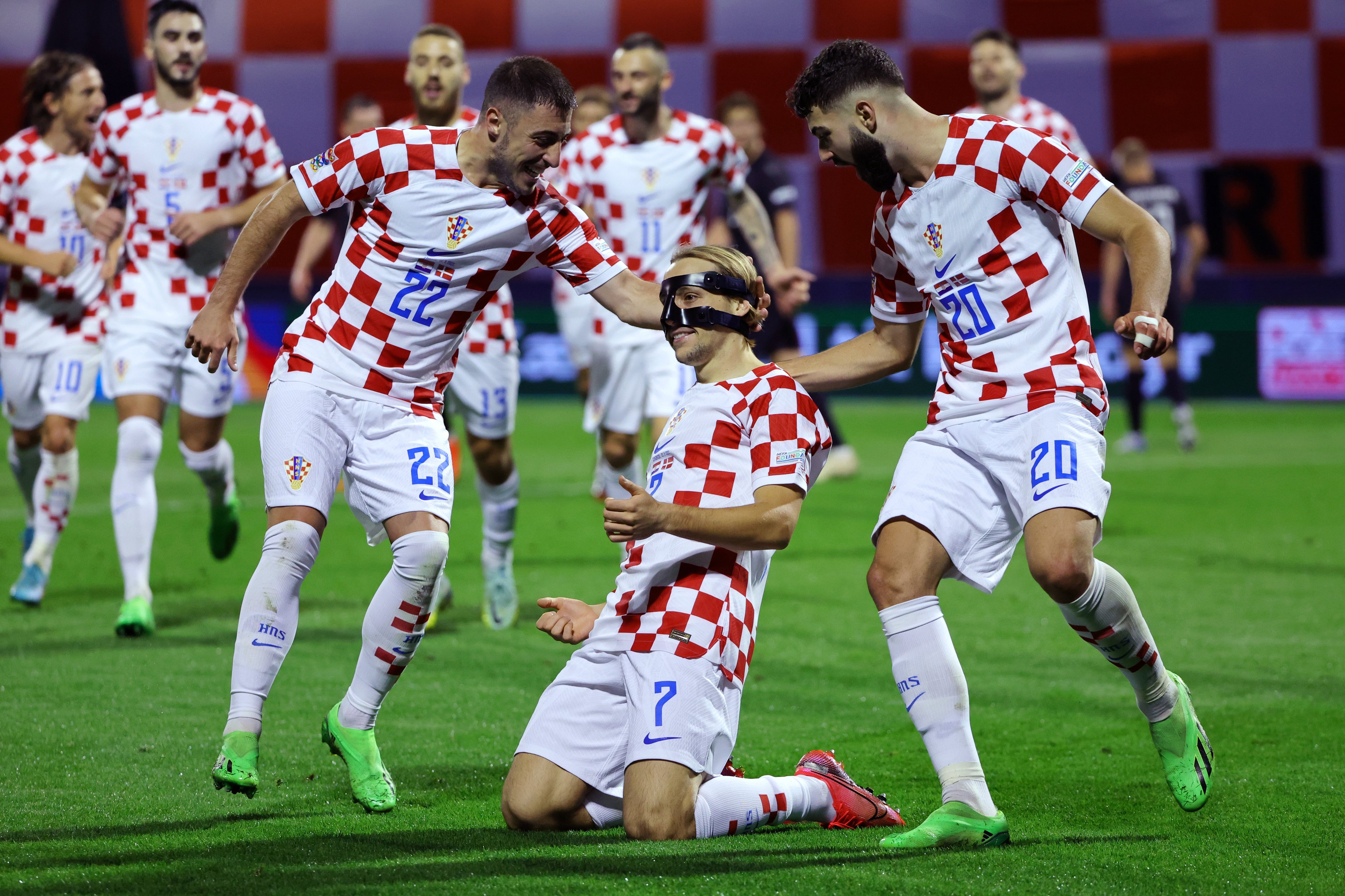 Croatia celebrates the winner.