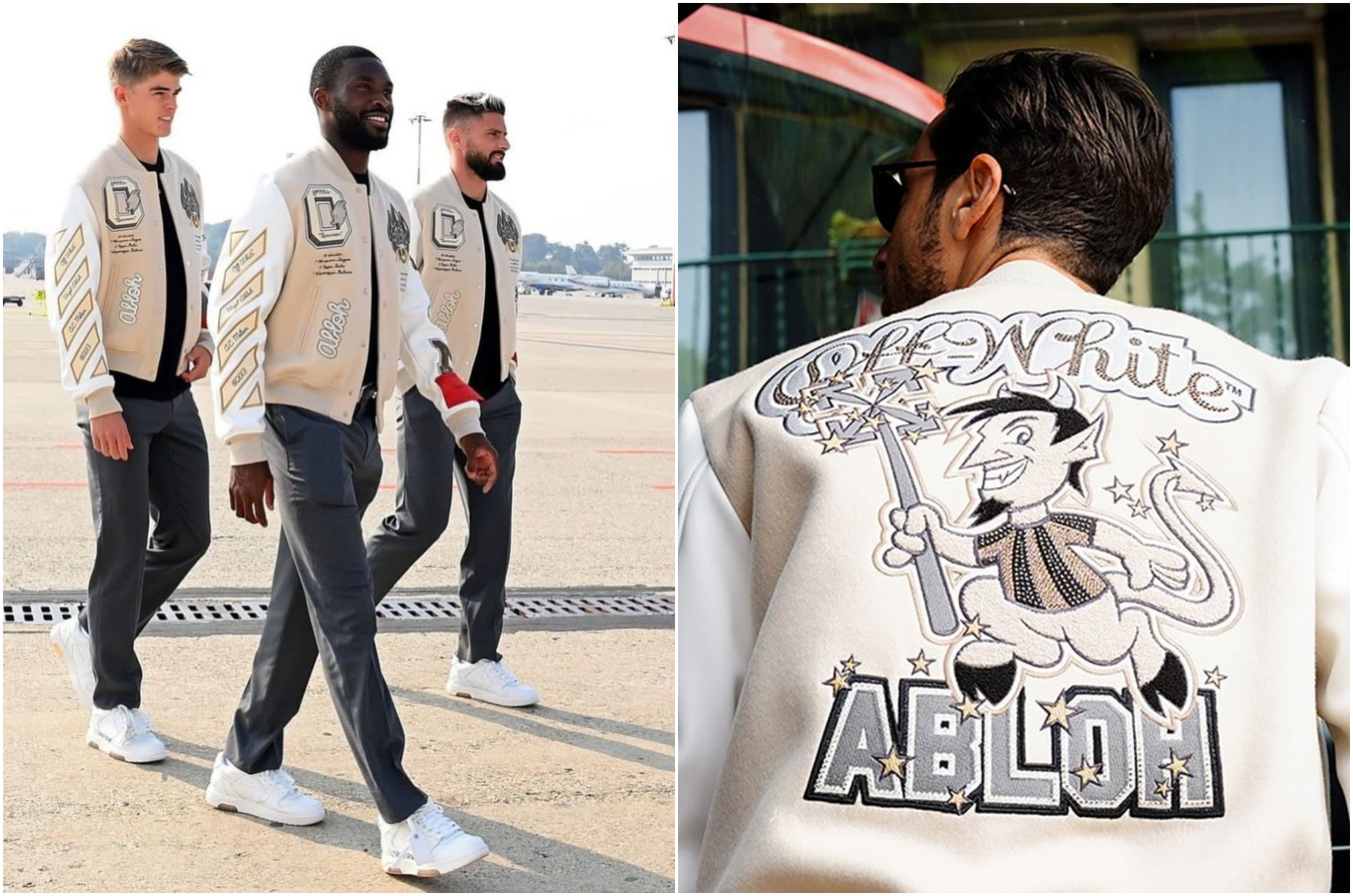 AC Milan players slay in jackets made by Virgil Abloh's Off-White label -  Live Ghana TV