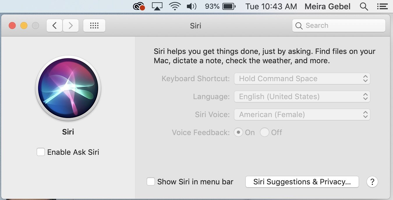 How to disable Siri on Mac