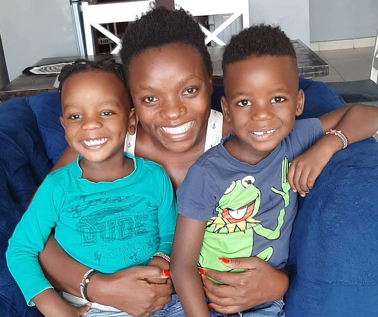 Actress Nyaboke Moraa shows off her grown sons