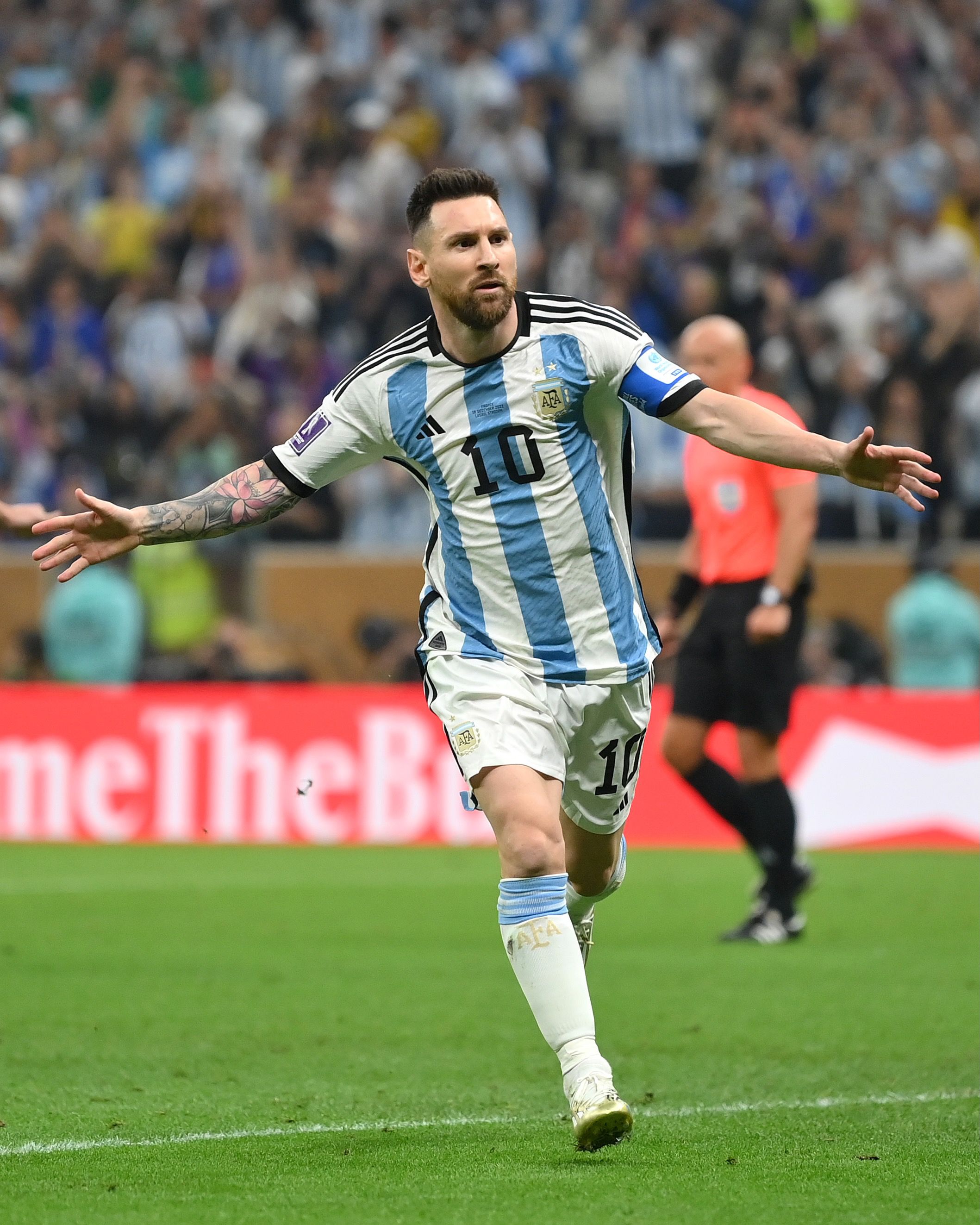 Messi celebrates the opener.