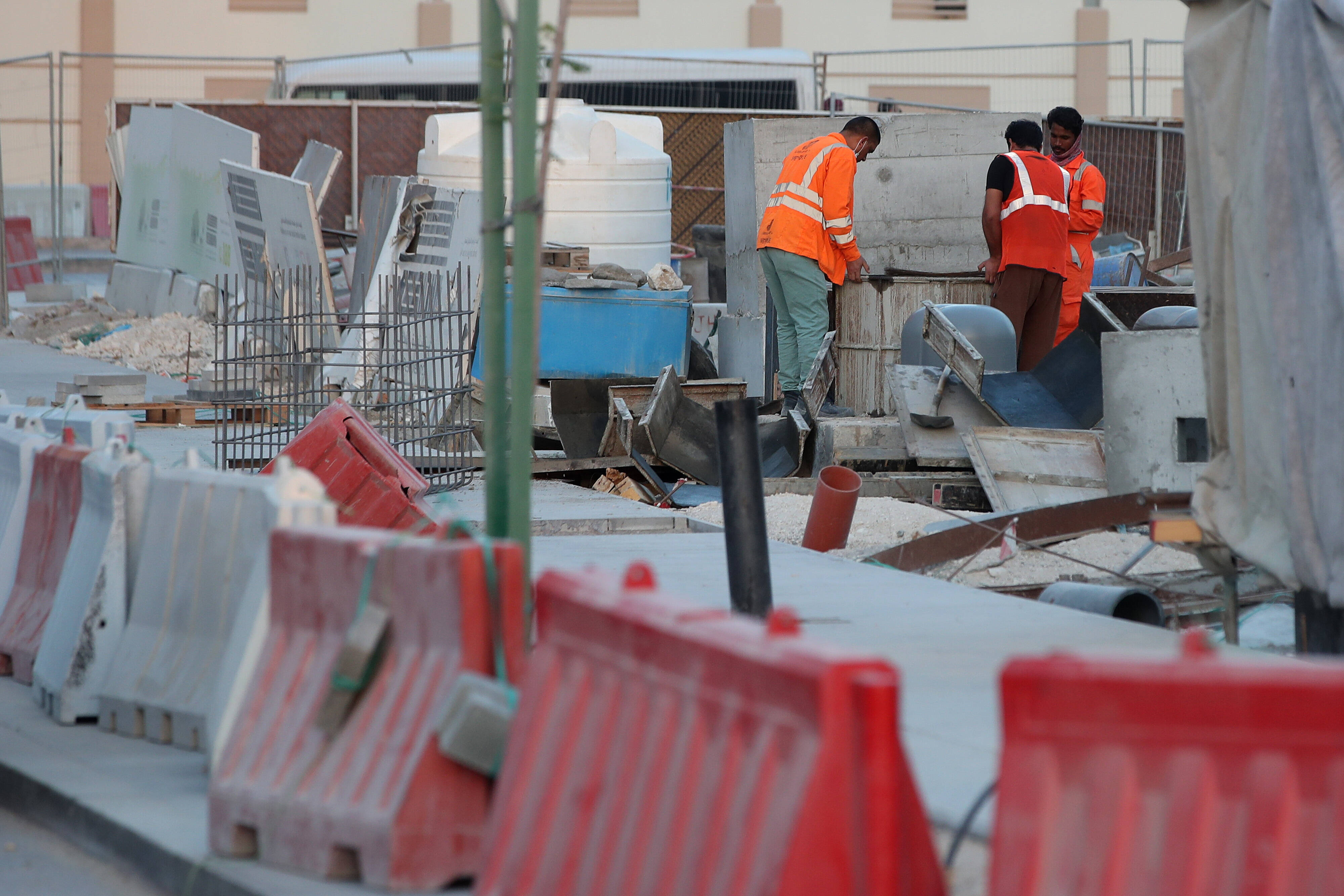 Construction sites and workers ahead of the World Cup in Doha, Qatar 