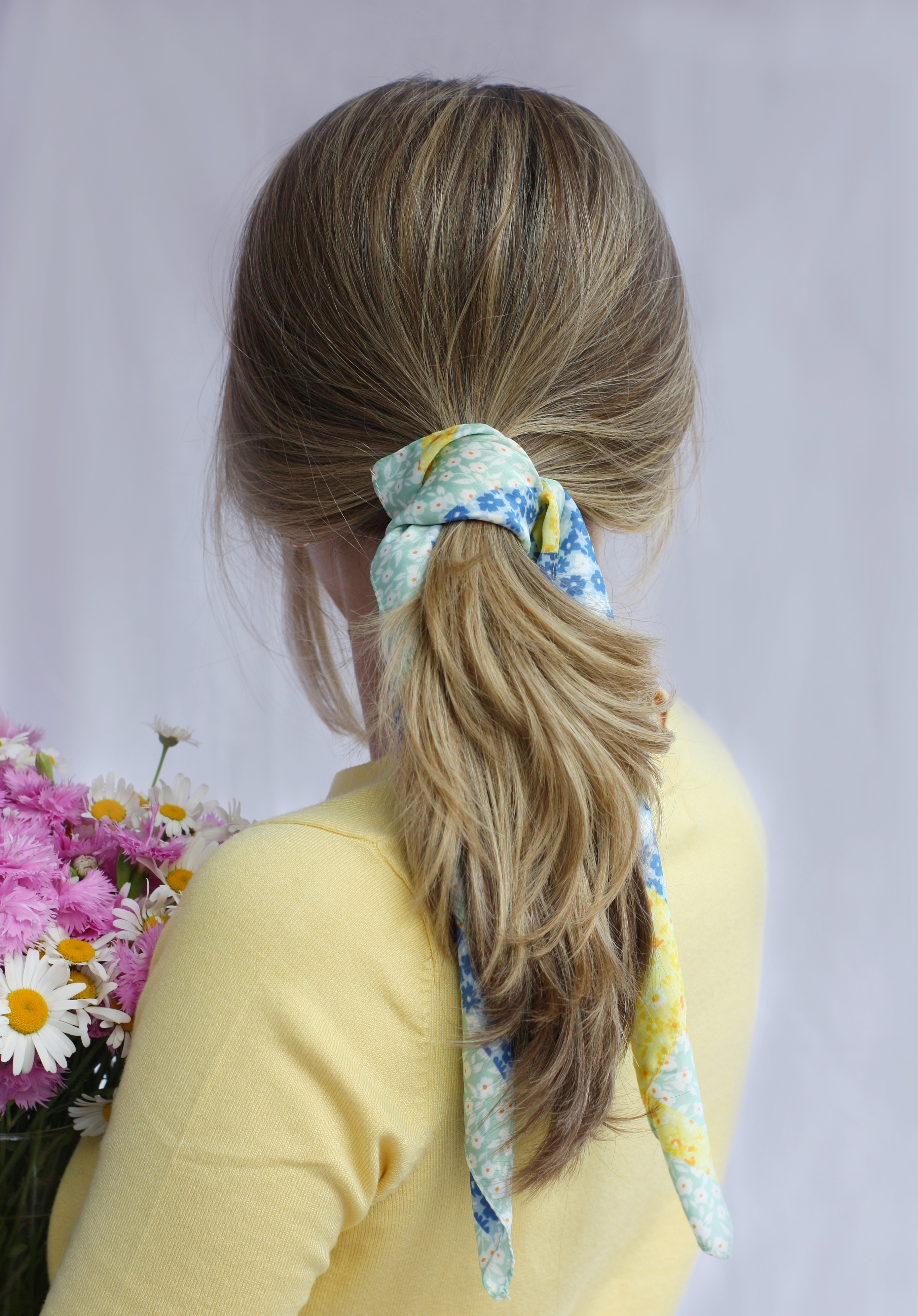 50s ponytail with scarf