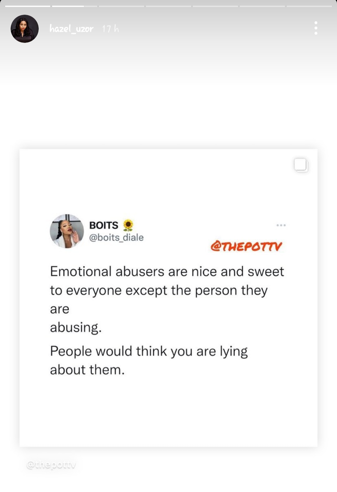 OAP Nedu’s ex-wife shares cryptic post about emotional abusers [Instagram]
