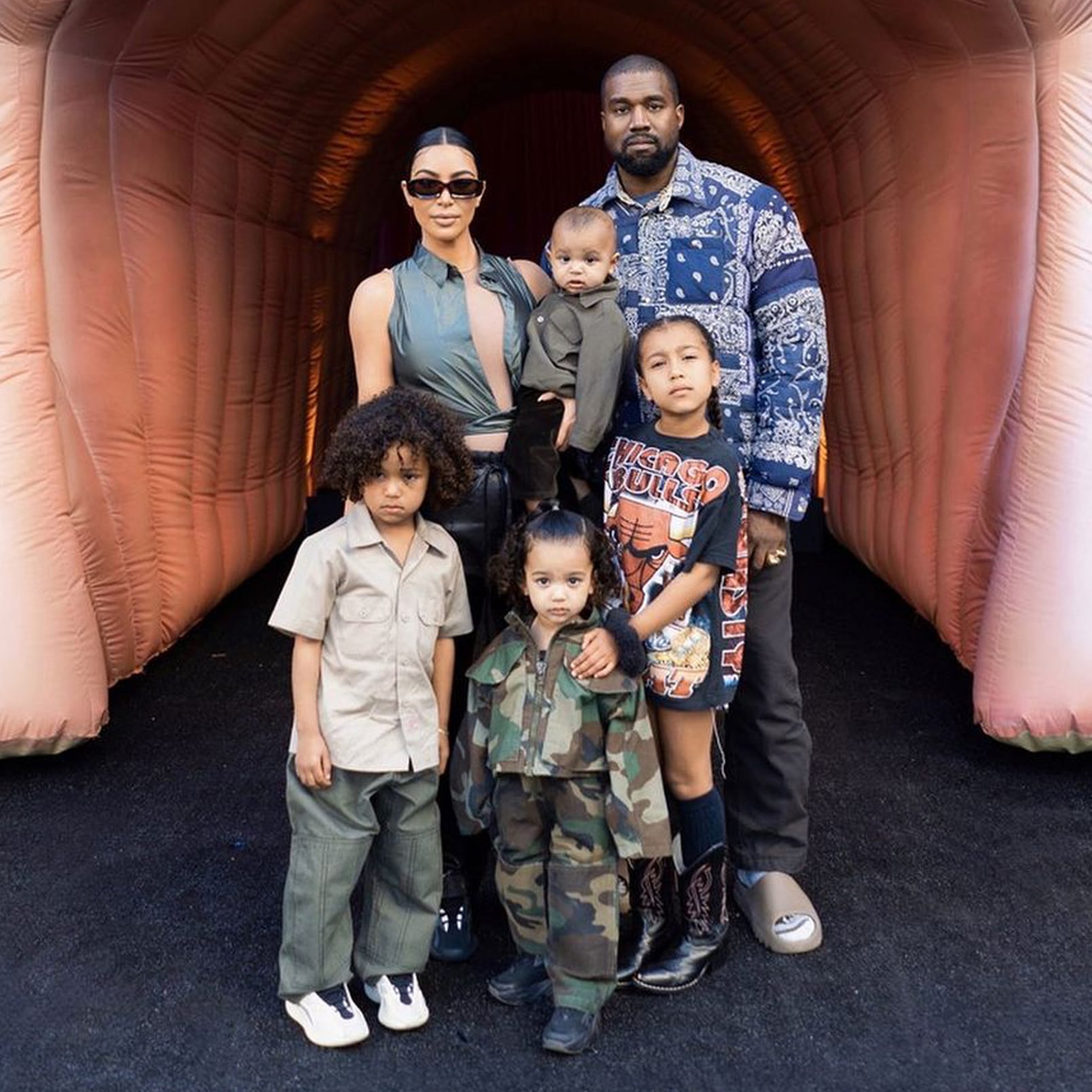Kim-Kardashian and Kanye With their children