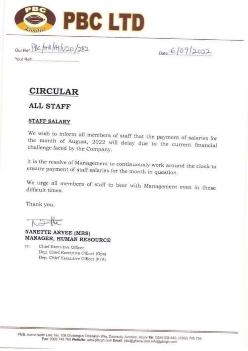 PBC notice