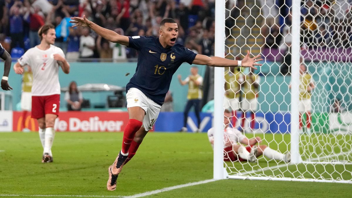 Kylian Mbappe has now score nine goals at the World Cup.