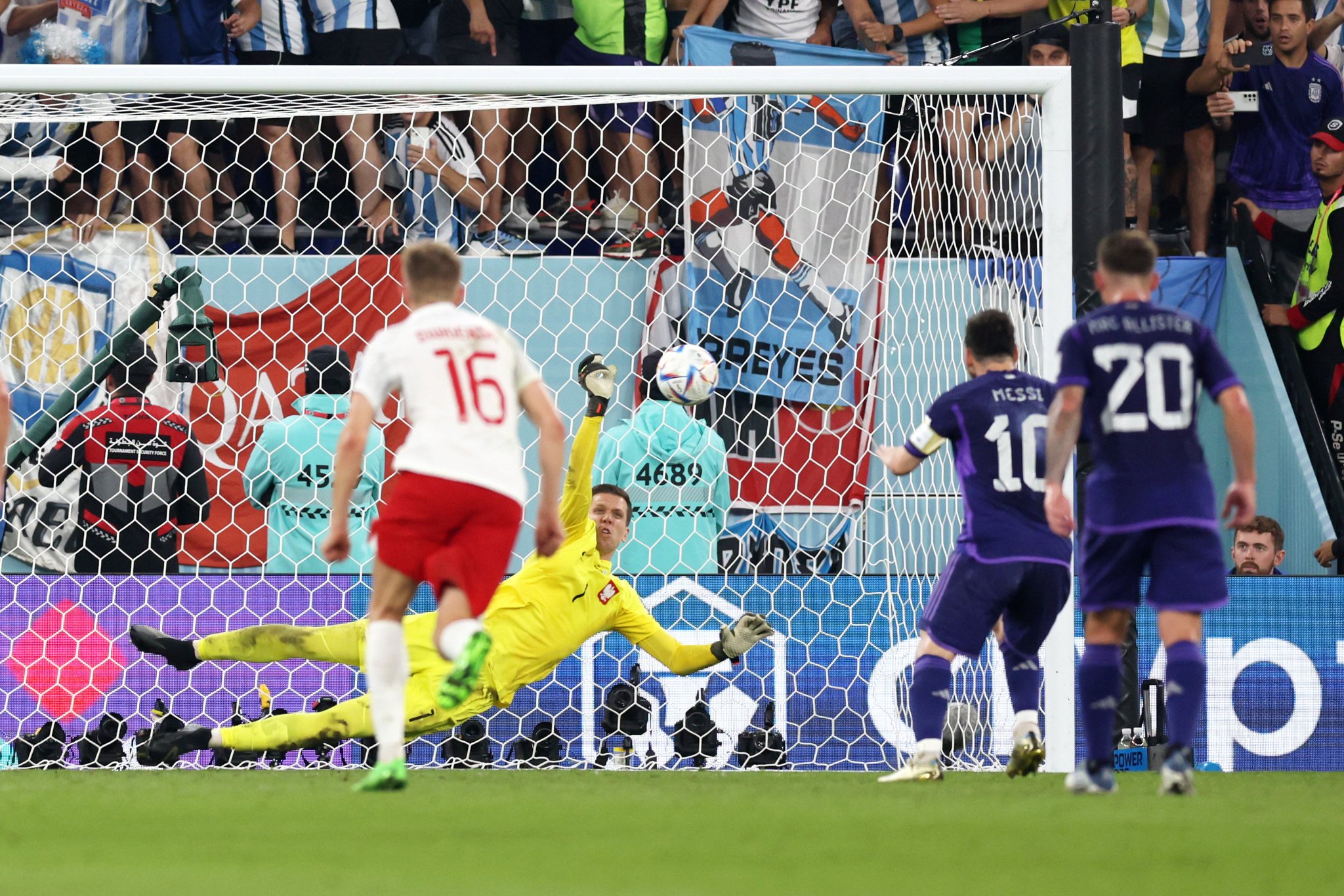 Lionel Messi missed a penalty for Argentina in the first half against Poland