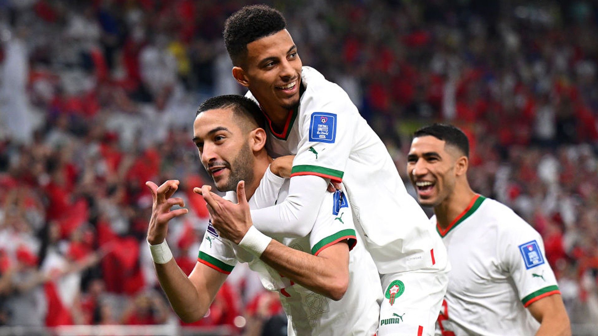 Morocco star man Hakim Ziyech helped his country qualify for the knockout stage in Qatar