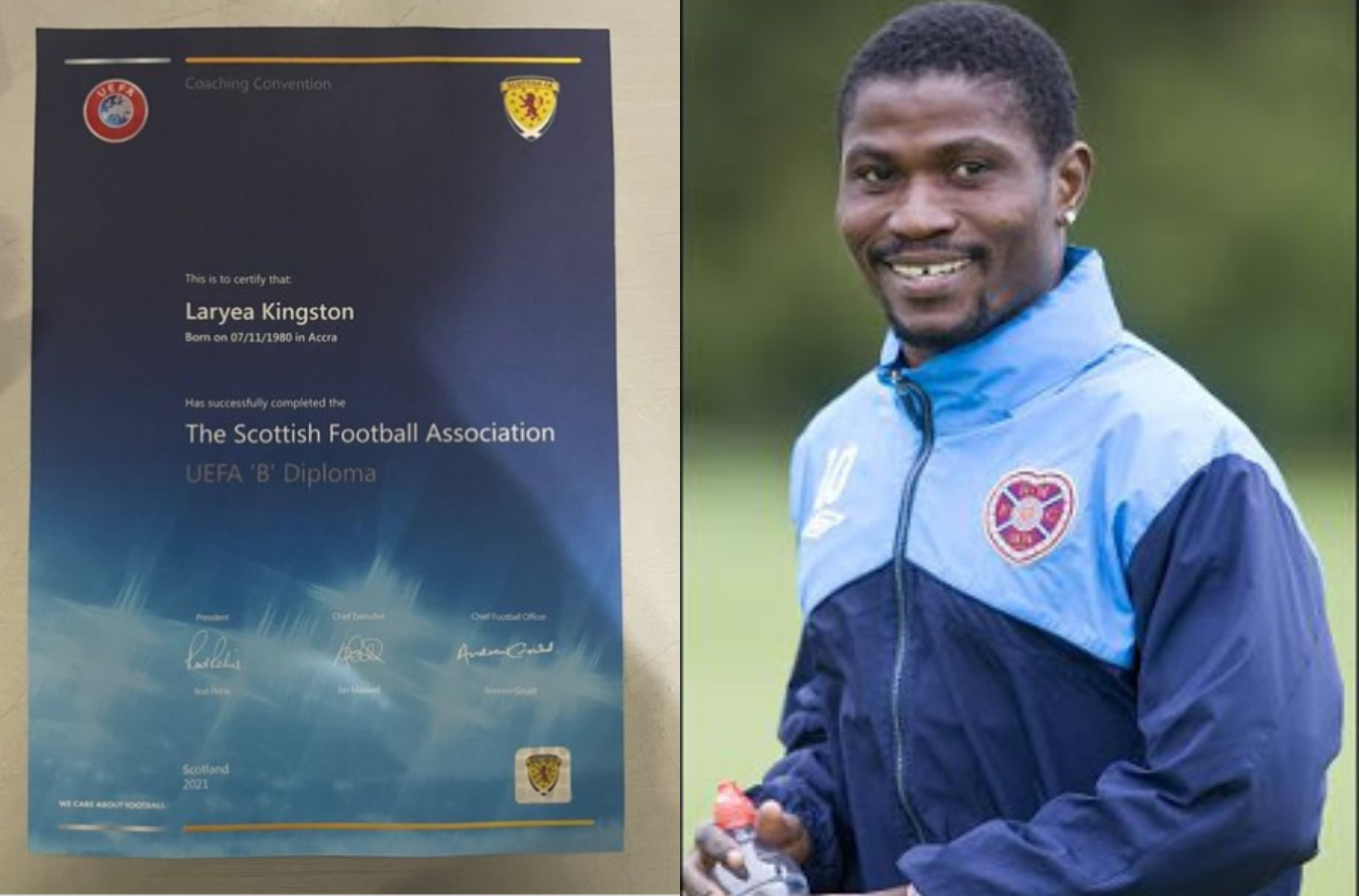 Laryea Kingston: Ex-Ghana winger acquires UEFA B coaching license