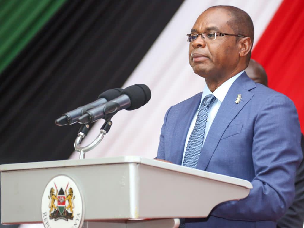 Newly elected Senate Speaker Amason Kingi speaking during a past meeting