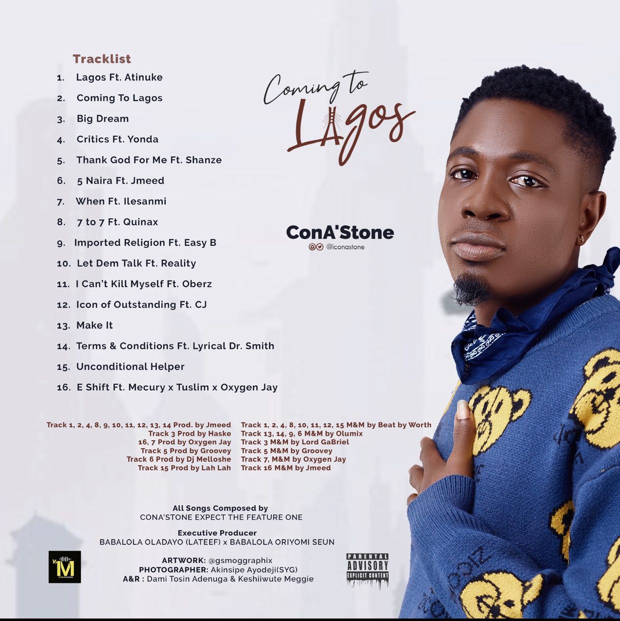 ConA'Stone releases album titled  'Coming To Lagos'