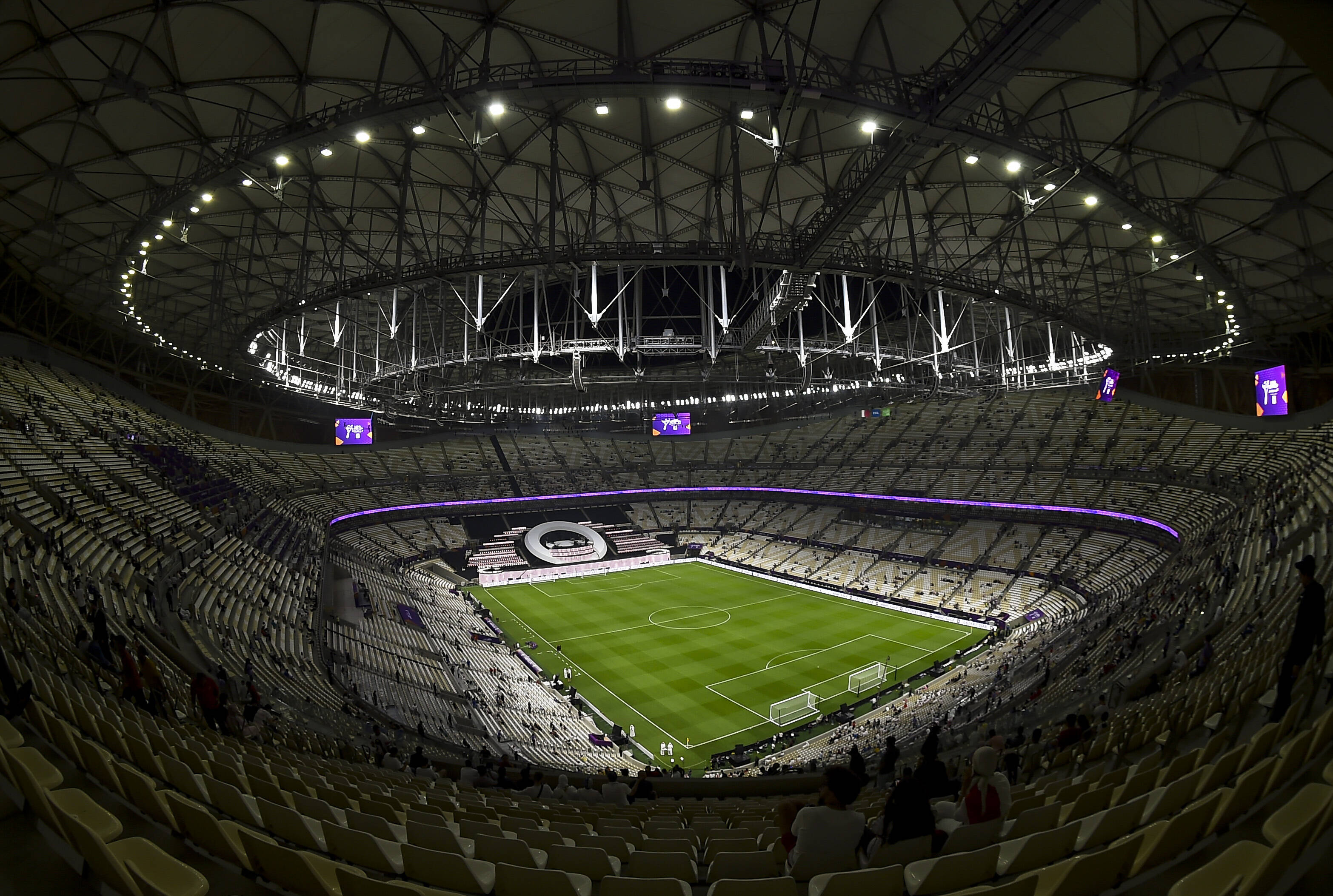 The interior view of the Lusail stadium, the main stadium of FIFA World Cup, WM, Weltmeisterschaft, Fussball 2022, on the outskirts of Doha, Qatar. 
