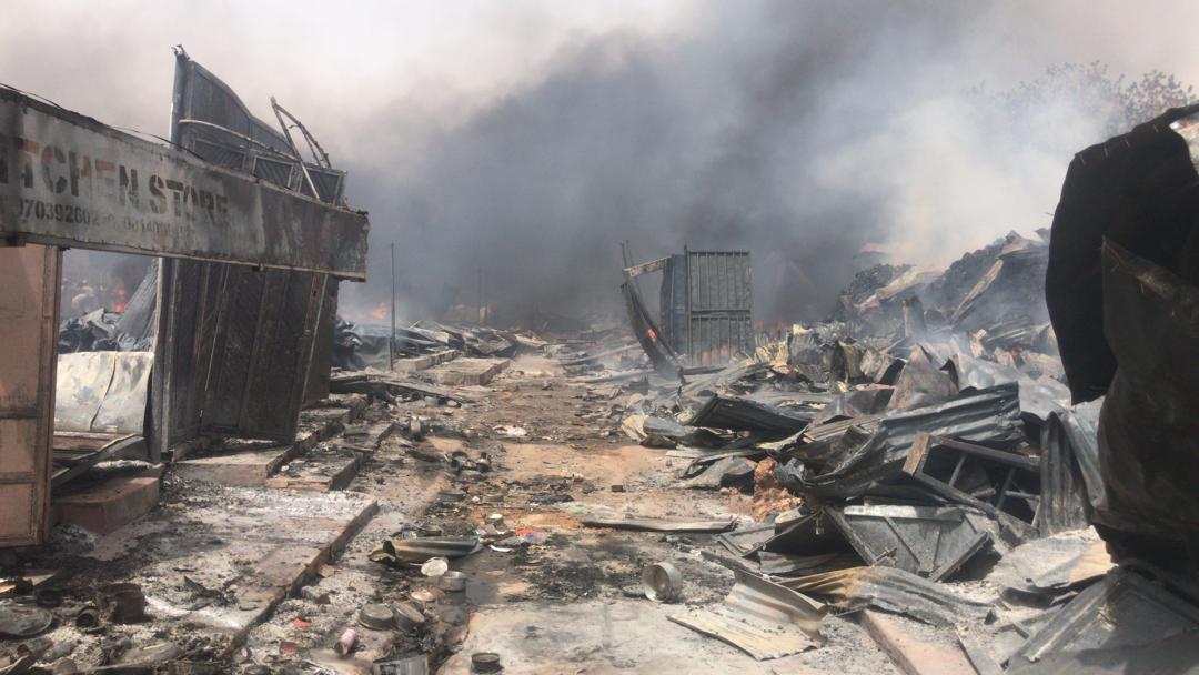 Fire raze down shops at CMB