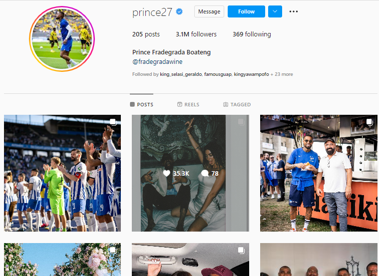 Kevin-Prince Boateng's Instagram page 