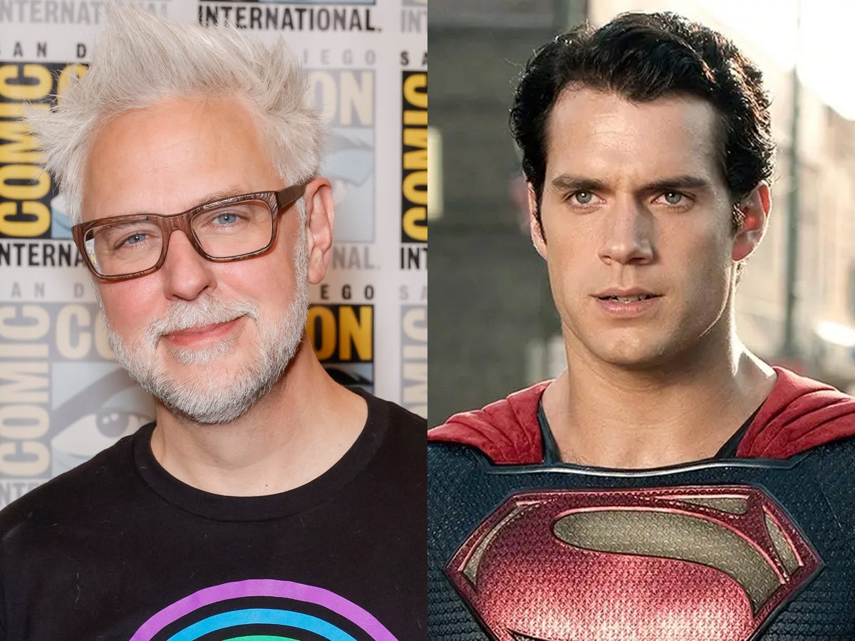 James Gunn and Henry Cavill as Superman.Frazer Harrison/Getty Images/Warner Bros. Pictures