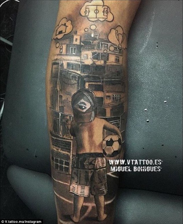 Neymar Barcelona Star Inks New Tattoo To Remember His Roots