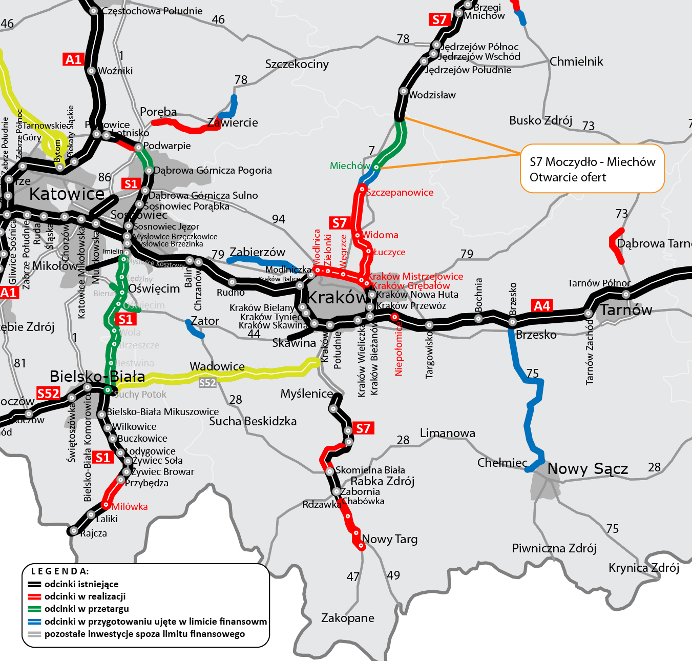 Szybciej Z Warszawy Do Krakowa Wiadomo Kto Wybuduje Kolejny Odcinek Trasy S7 Mapa Forsal Pl