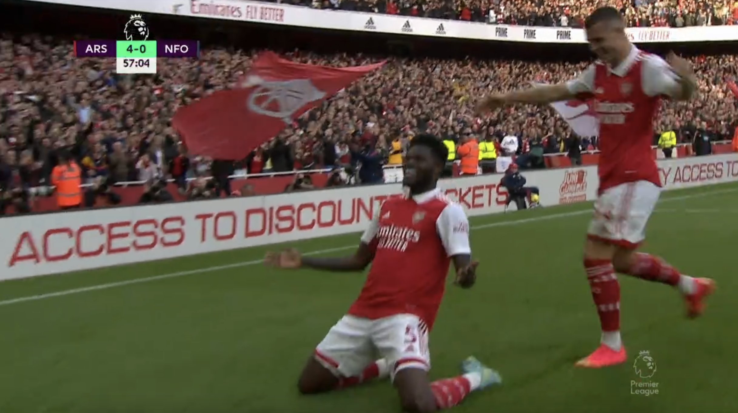 Thomas Partey scored Arsenal's fourth goal against Forest