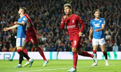 Roberto Firmino scored a brace for Liverpool against Rangers