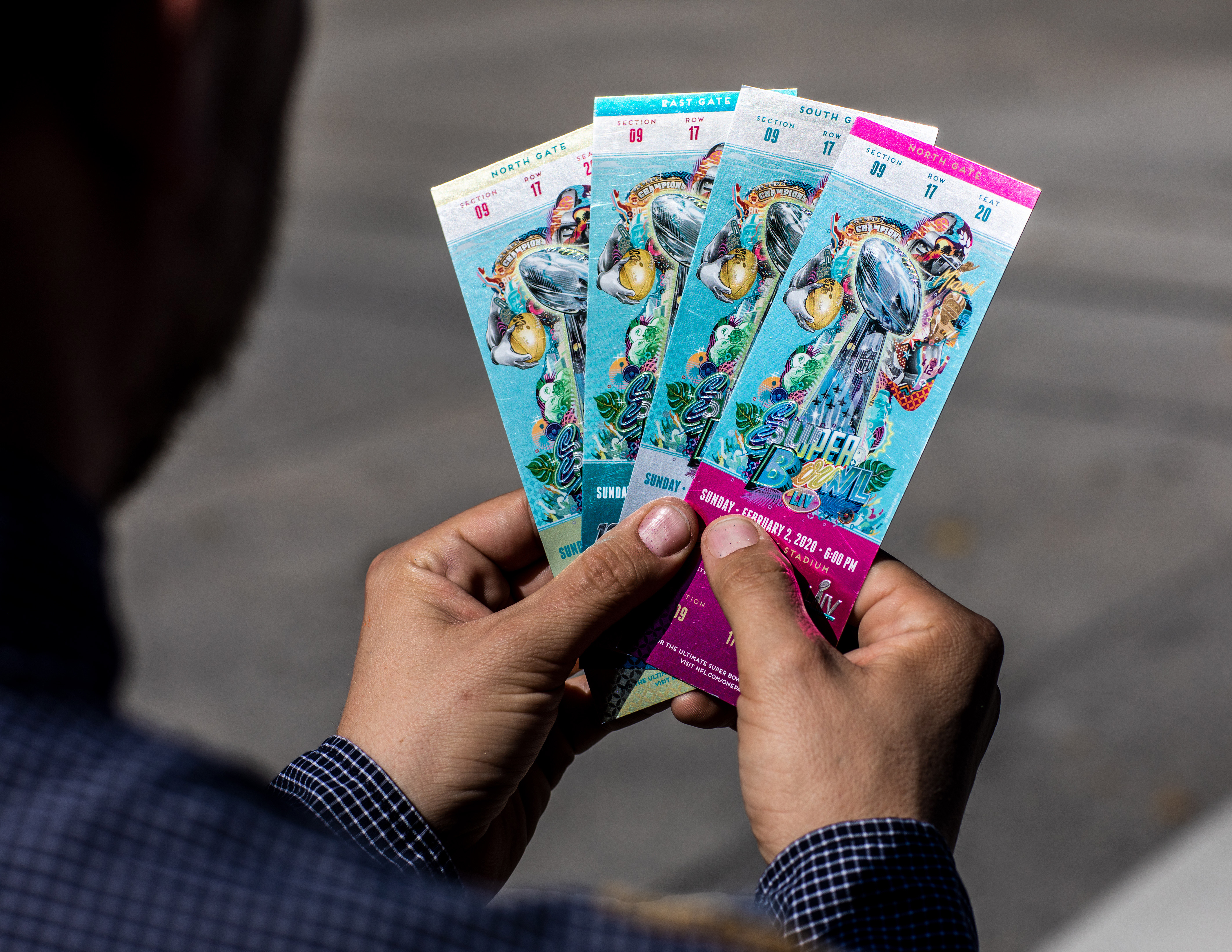 tristan eaton illustrates super bowl tickets for NFL's 100th anniversary