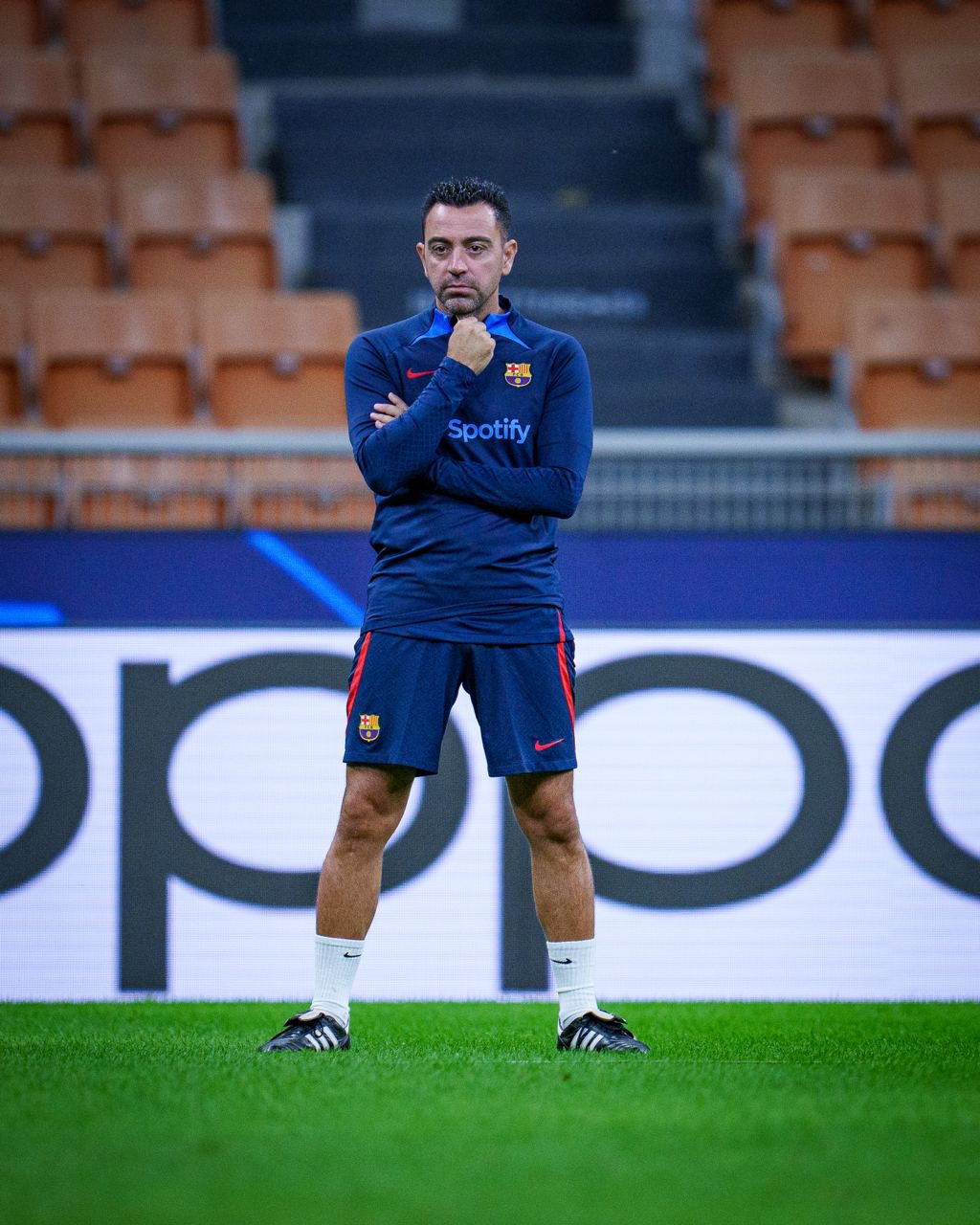 Xavi Hernandez looking focused. 