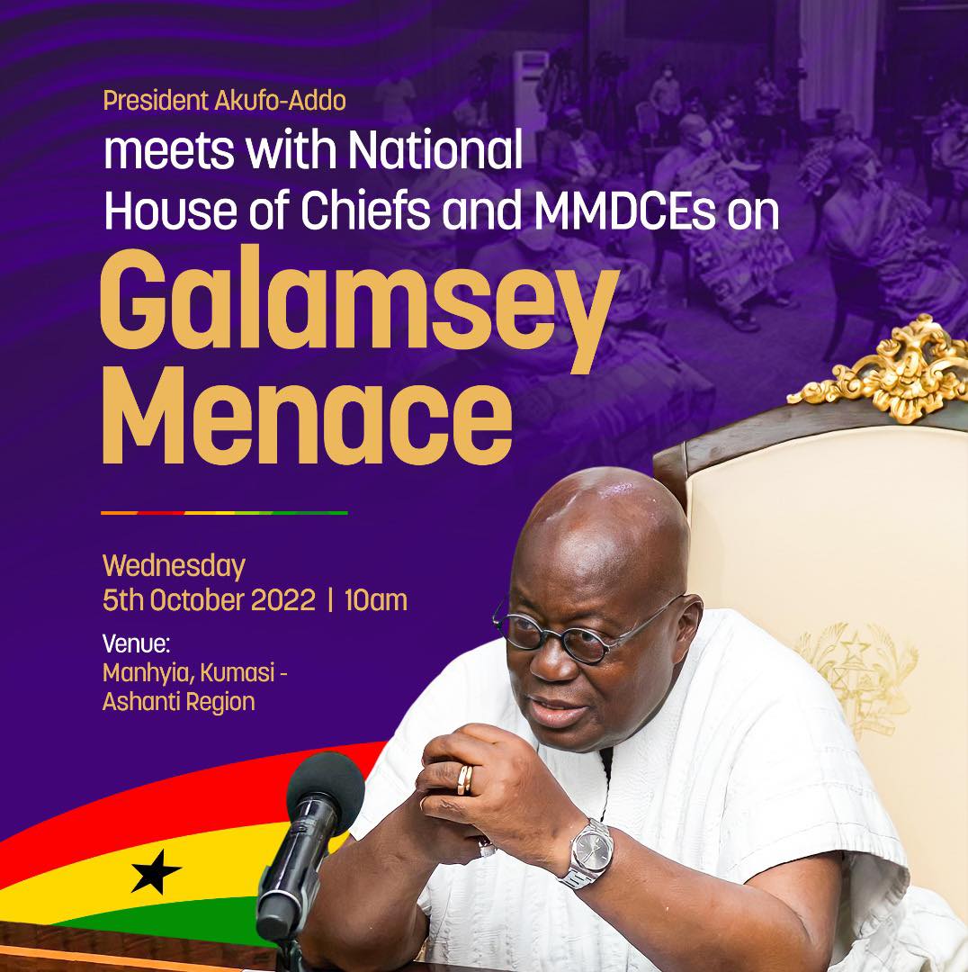 Akufo-Addo to meet National House of Chiefs, MMDCES over galamsey today
