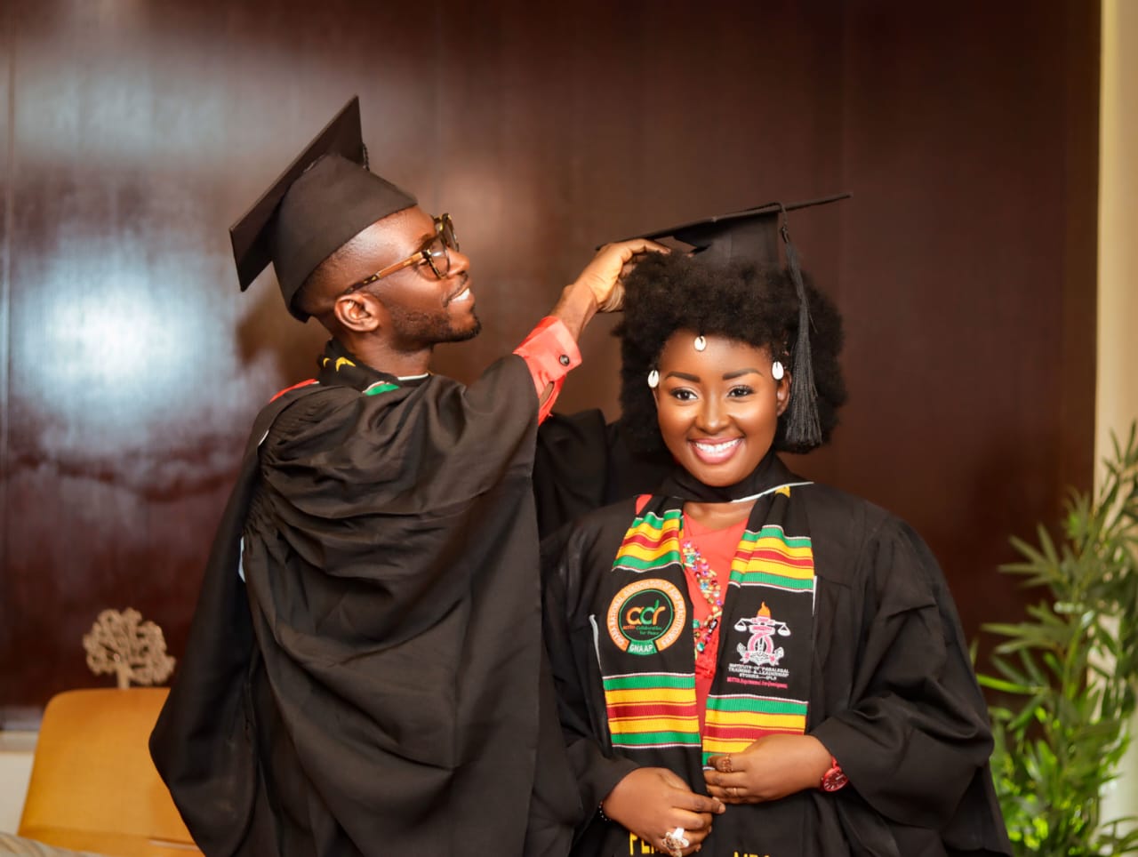 Okyeame Kwame and wife Annica graduate from IPSL