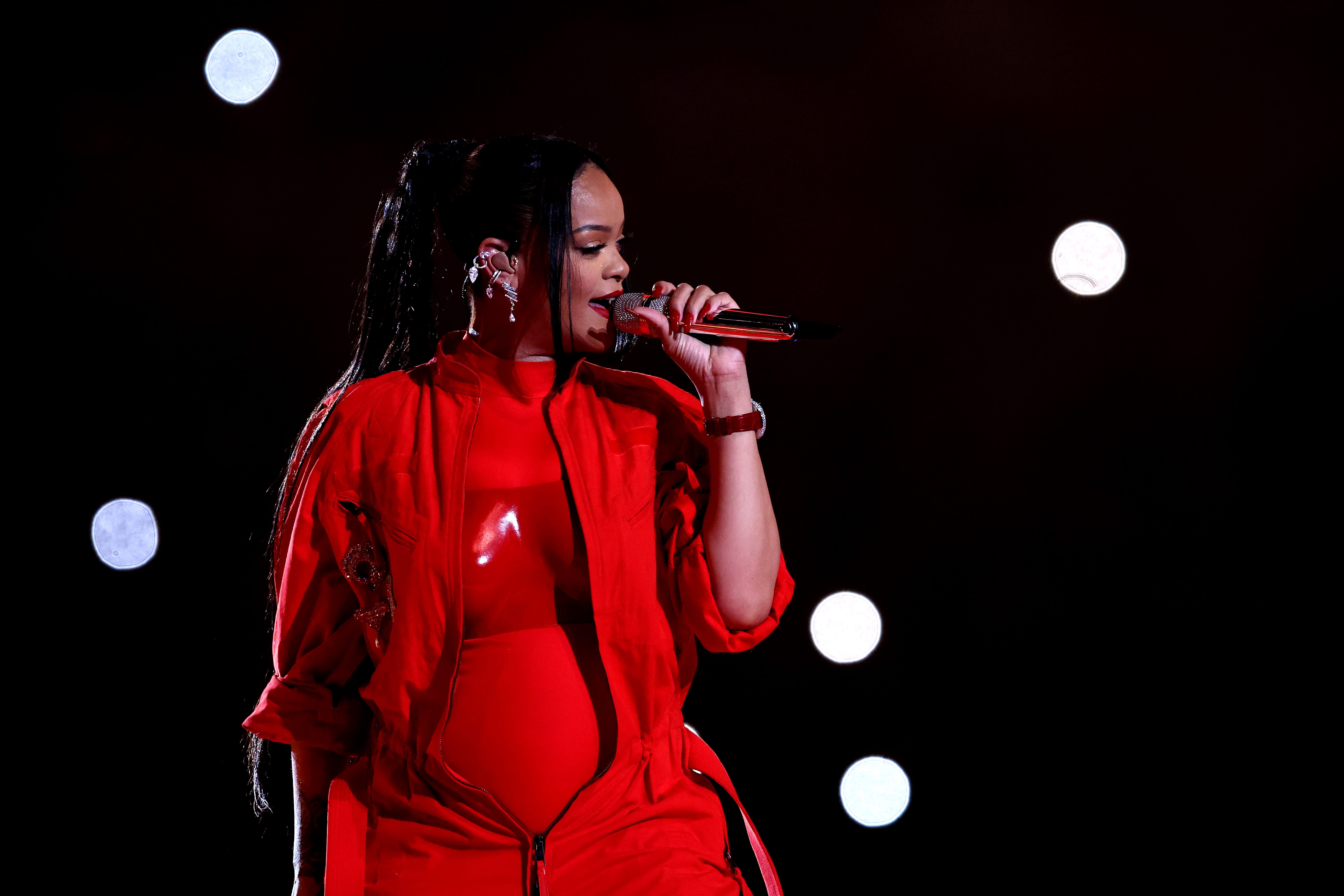 The singer, during her performance