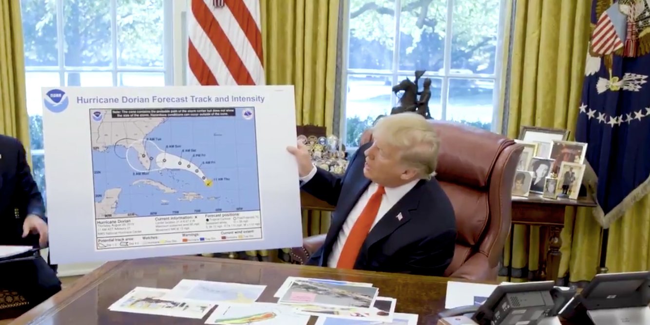 Trump was reportedly the person who used a black Sharpie to change the  confusing Hurricane Dorian map | Pulse Ghana