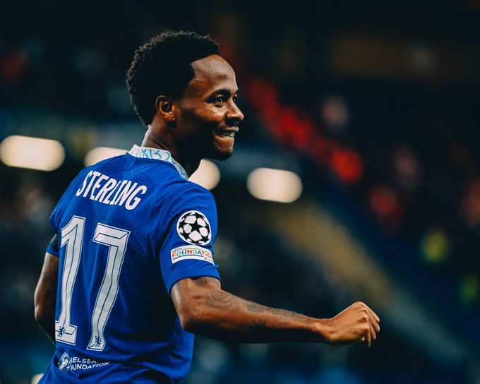 Raheem Sterling scored for Chelsea in their win against RB Salzburg (UCL)