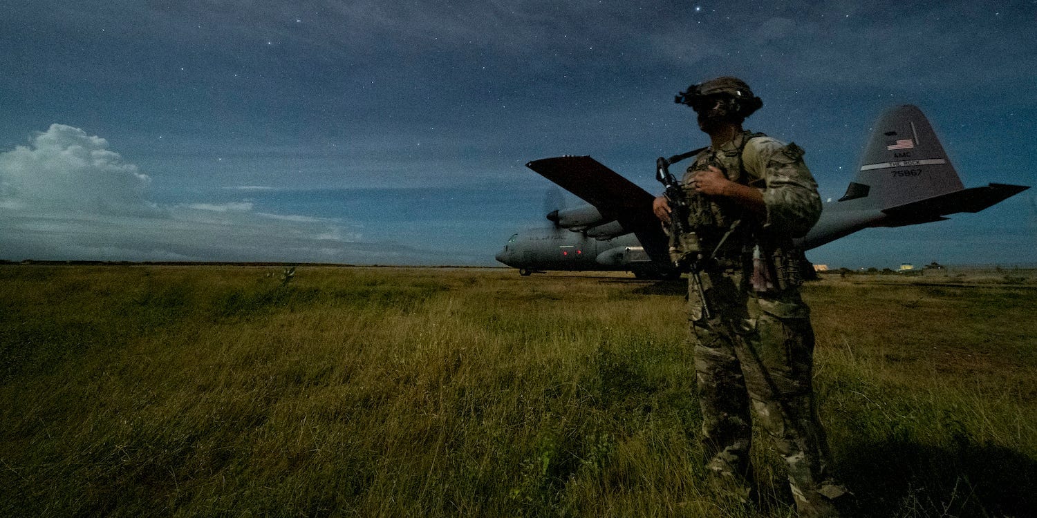 A US soldier in Somalia.
