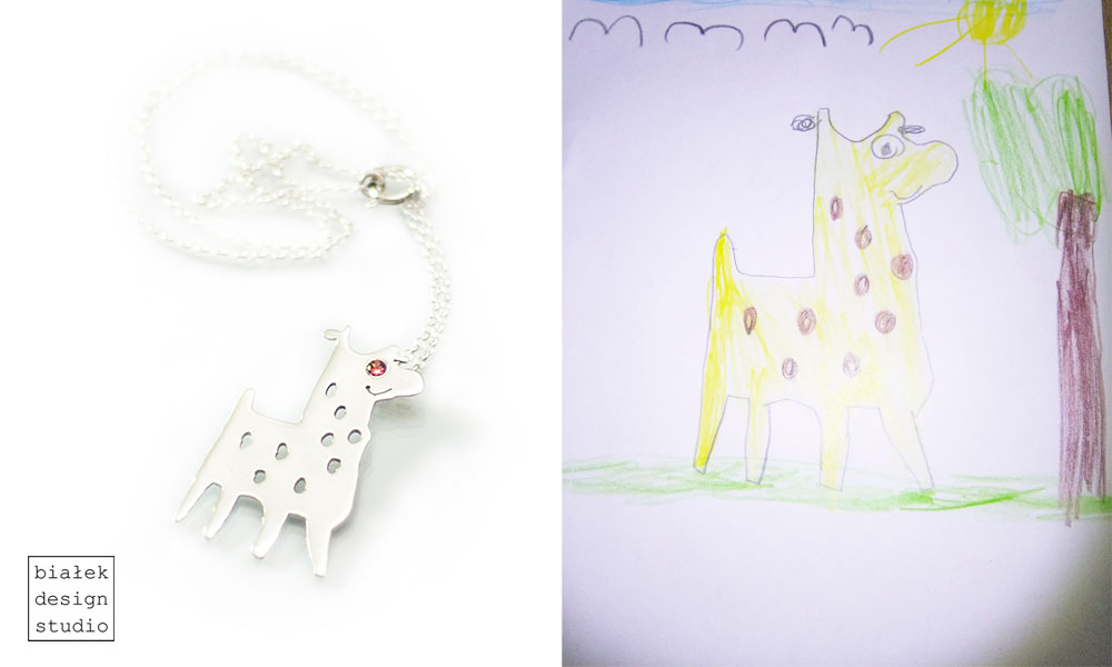 Biżuteria zaprojektowana przez dziecko: rysunkowy Białek Design | Ofeminin