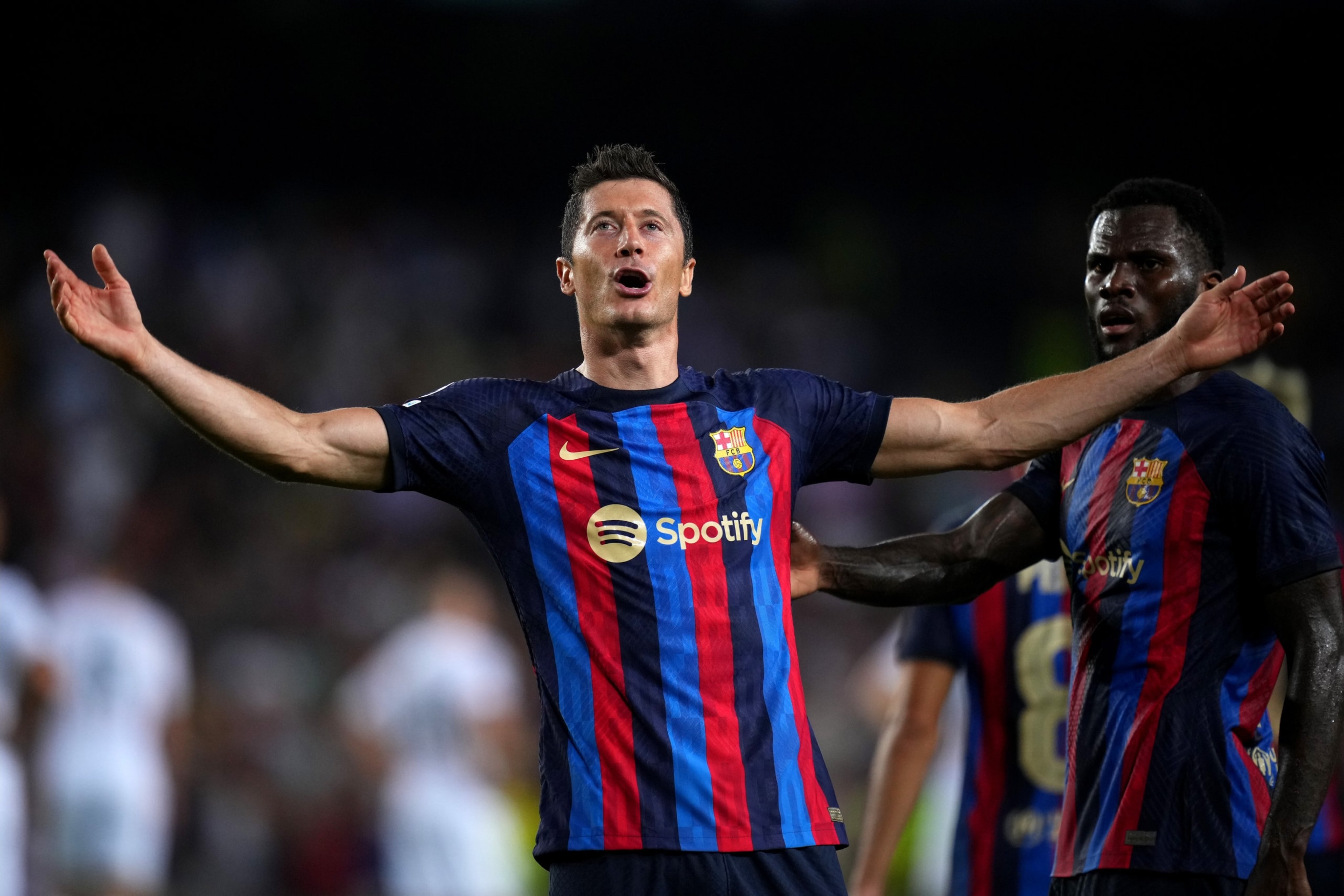 Lewandowski scored a hat-trick in Barcelona's win over Viktoria Plzen in the Champions League