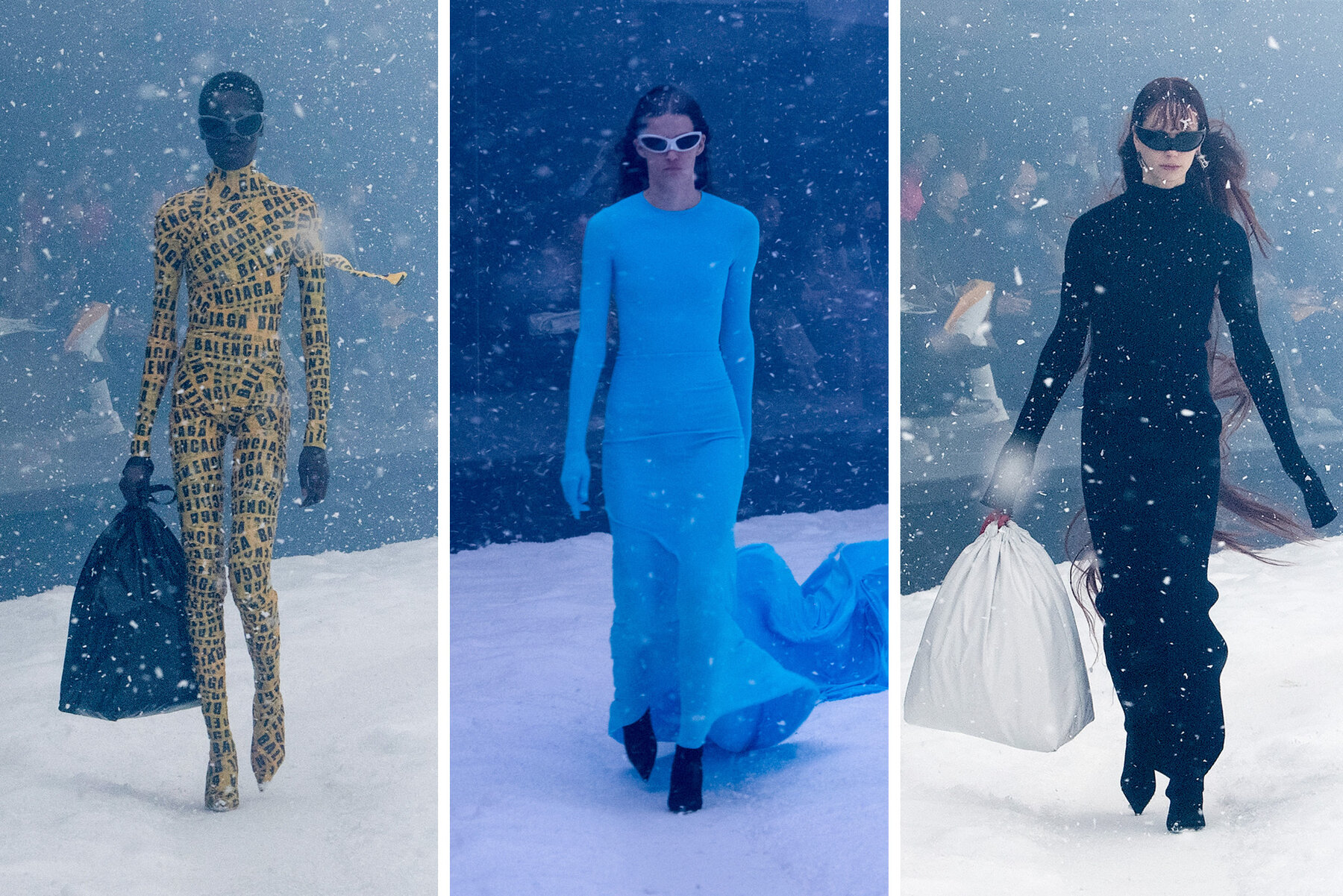 Balenciaga unveils its £650 'plastic bag' top on the catwalk