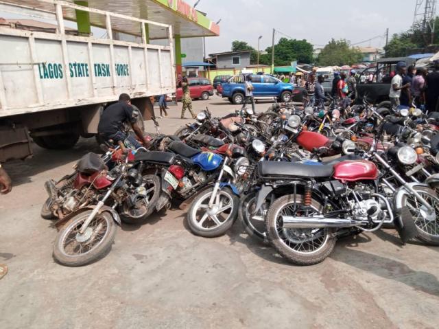 Taskforce impounds 382 motorcycles during raid in Lagos | Pulse Nigeria