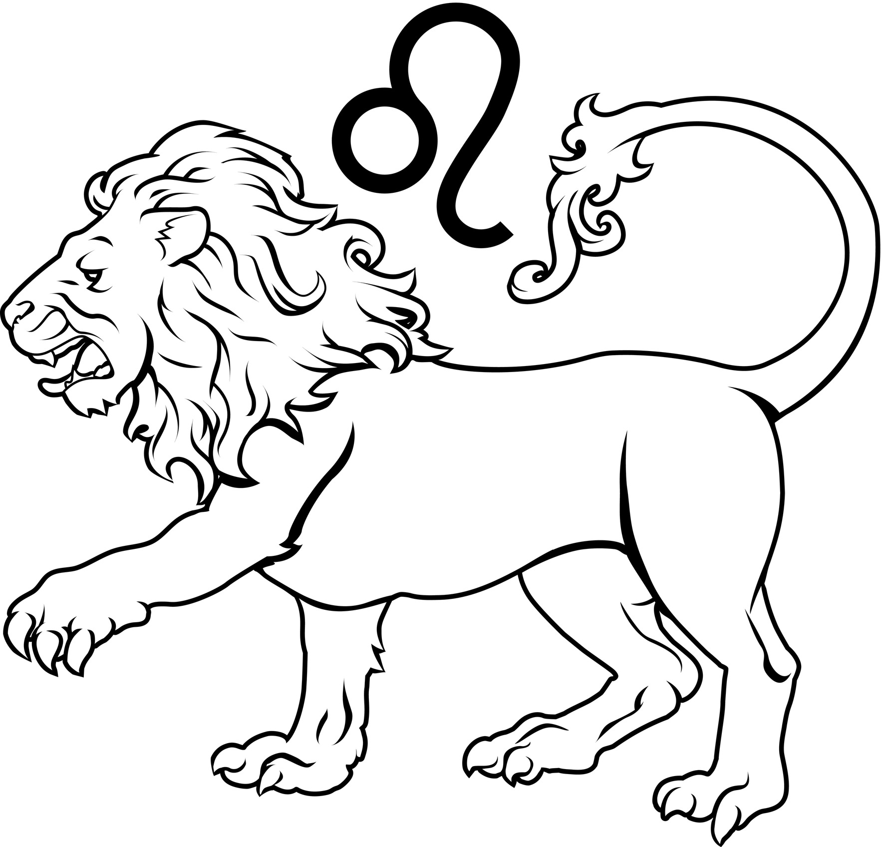 Лев знак зодиака раскраска для детей