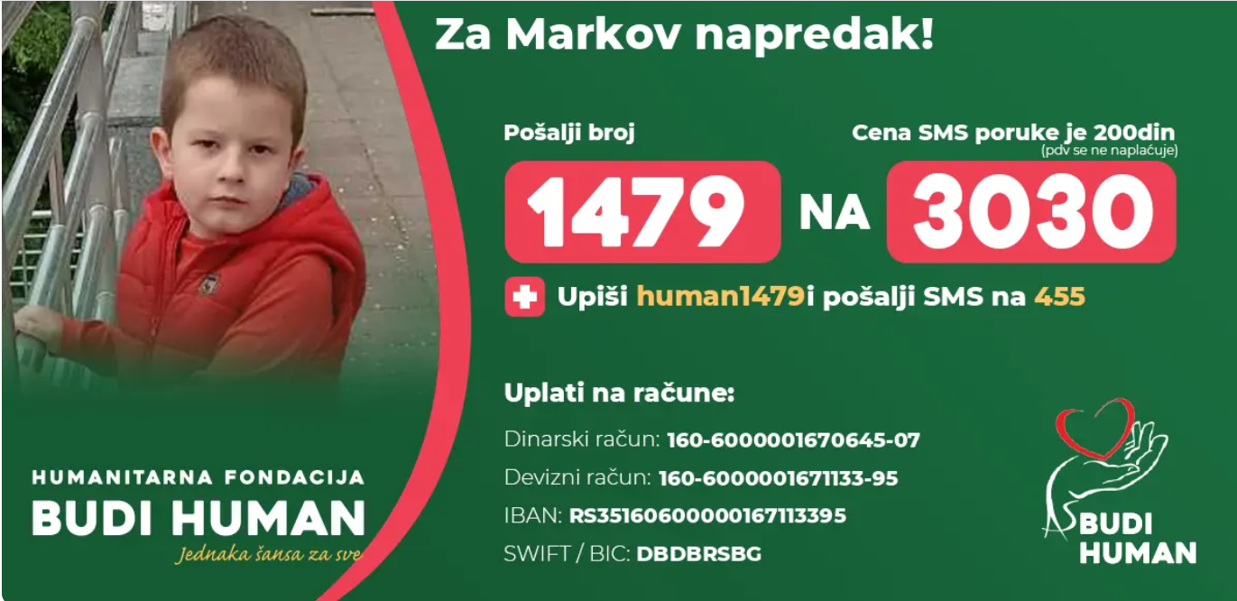Marko Karamarković (7) boluje od ataksične cerebralne paralize