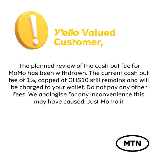 MTN rescinds decision to increase MoMo cash-out fee after public backlash