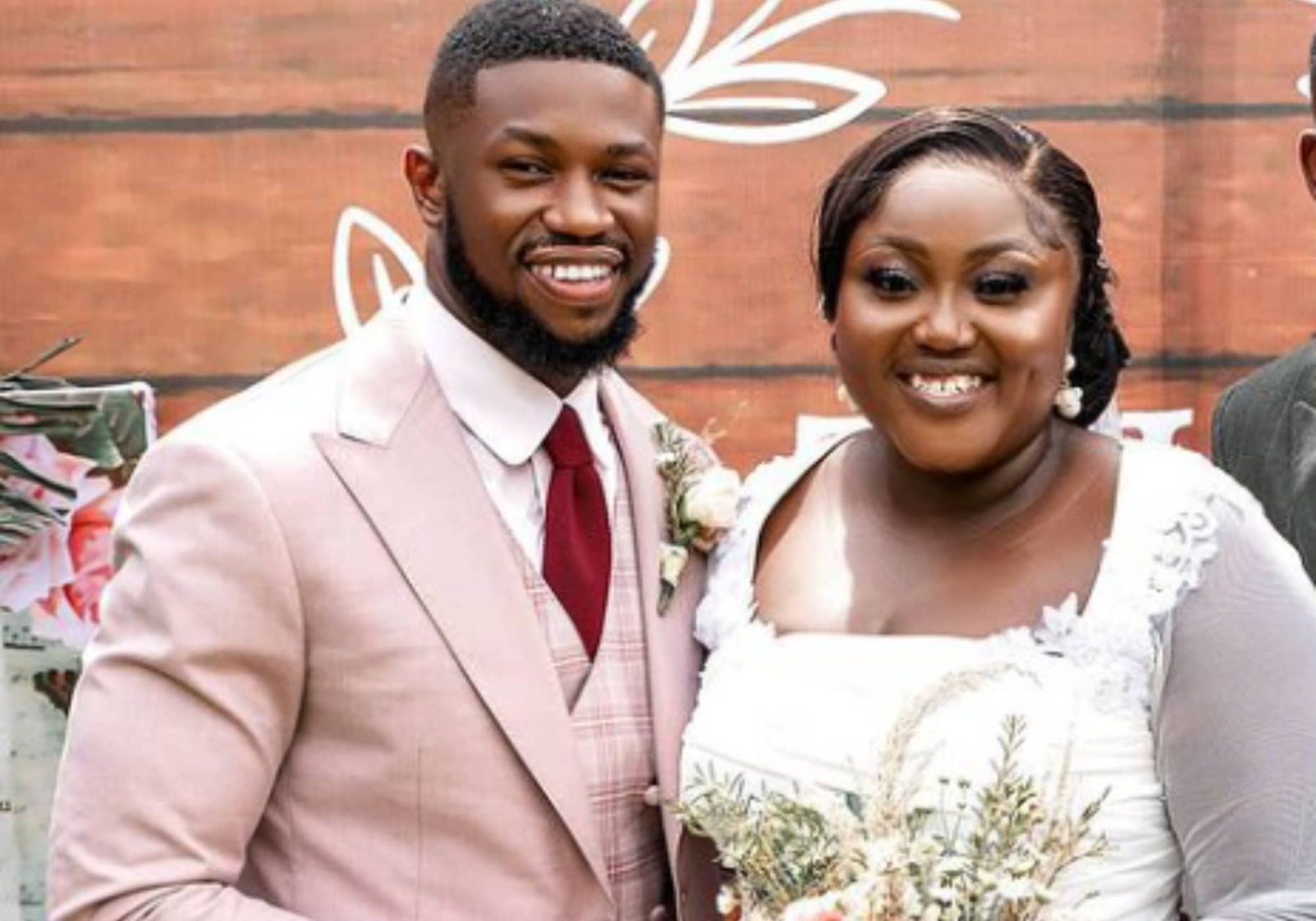 The couple at their wedding in 2020