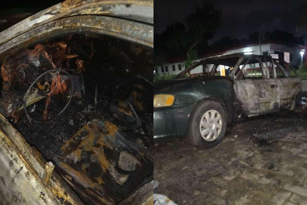 Car set ablaze on University of Ghana campus as Commonwealth and Sarbah students clash
