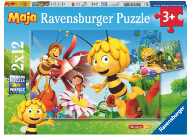 Ravensburger Puzzle 2x12 elementów - Pszczółka Maja nałące 07594