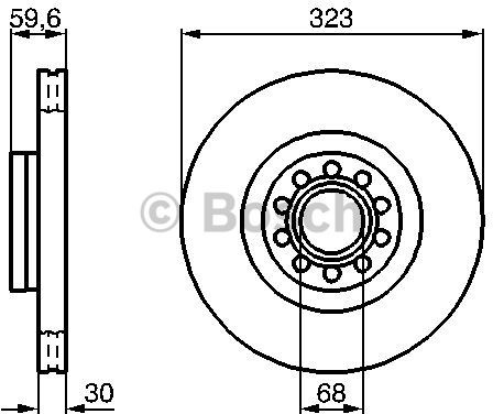 BOSCH Tarcza hamulcowa przednia, 0 986 479 060  0986479060